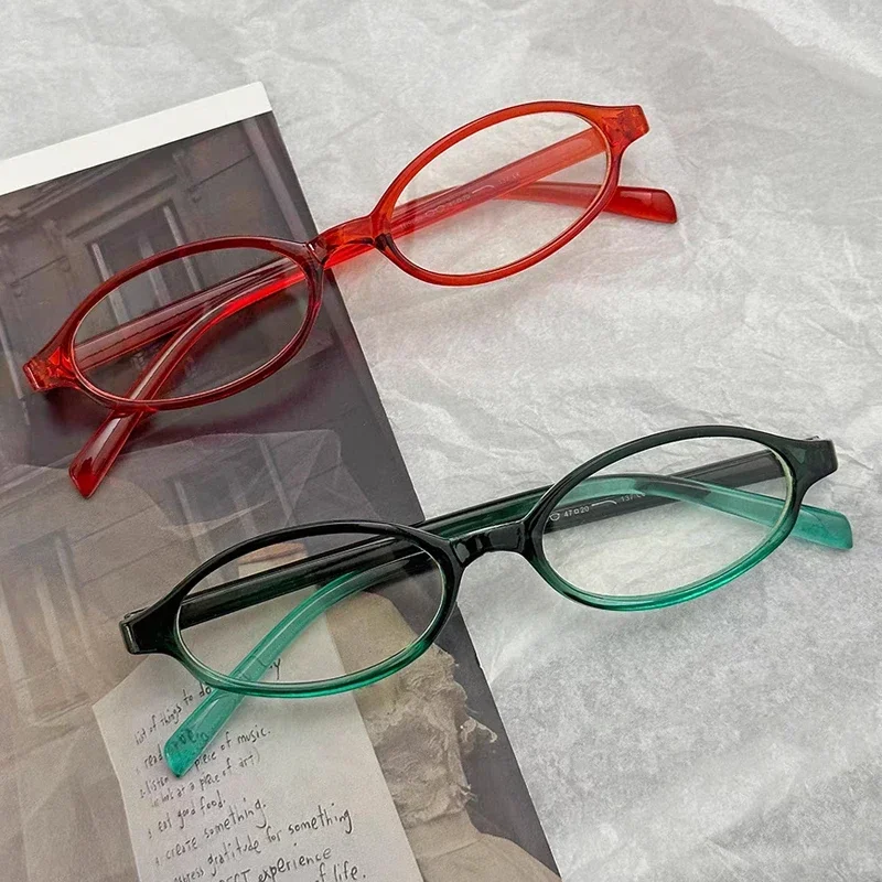 

Y2K Glasses Retro Eyeglass Frame Elliptical Frame Glasses Fashion Decorative Glasses