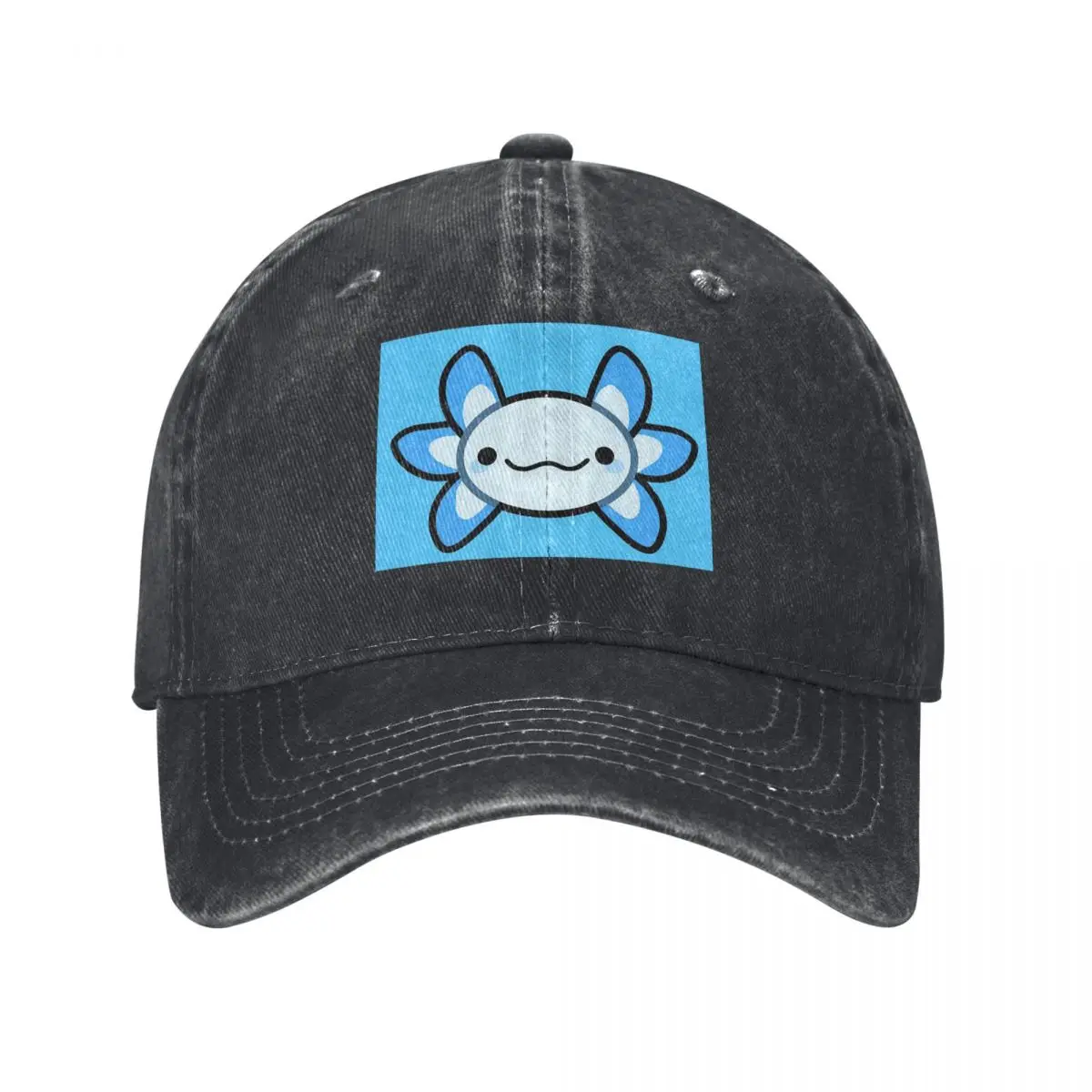 Axolotl Blue By Matx Ft Baseball Caps Snapback Washed Denim Hats Outdoor Adjustable Casquette Streetwear Baseball Cowboy Hat