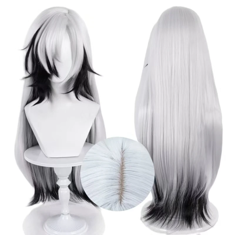 

Парик для косплея по аниме-игре Boothill, 92 см, длинный, белый, черный, термостойкий, синтетический, для Хэллоуина