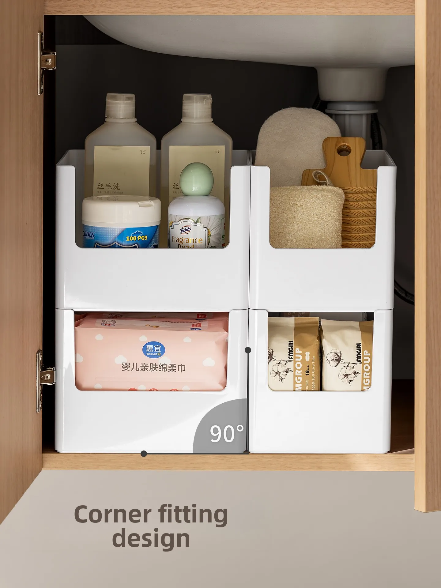 Kitchen Bathroom Corner Sink Storage Rack Multi-layer Partition Basket Sink Cabinet Organizer Lazy Corner ABS Material