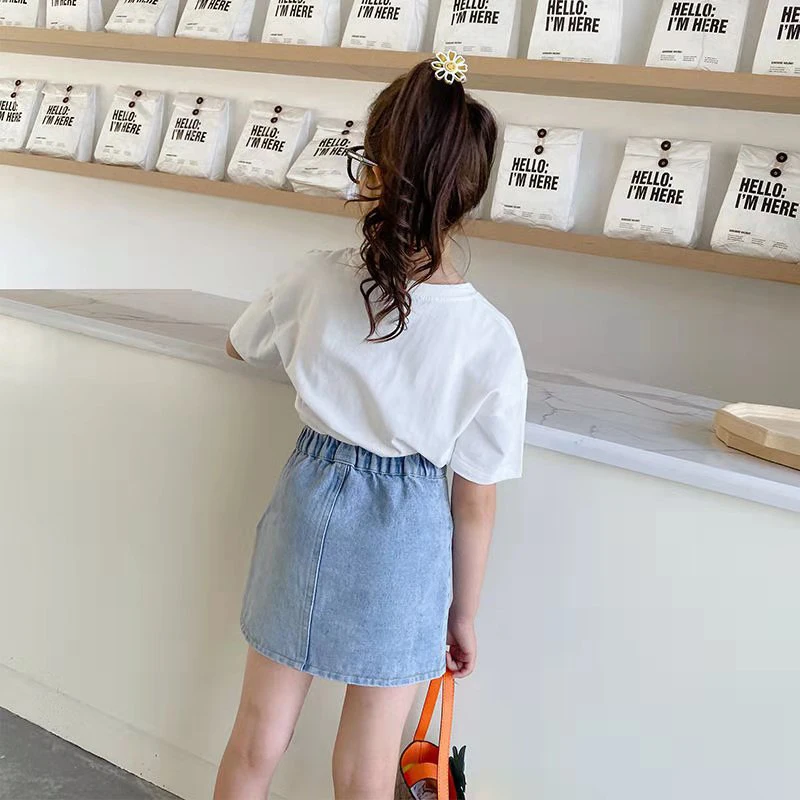 Children Girls Denim Skirt Summer Baby Cowboy Short Skirts New Kids Clothes Girls 4 To 12 Cute Skirt