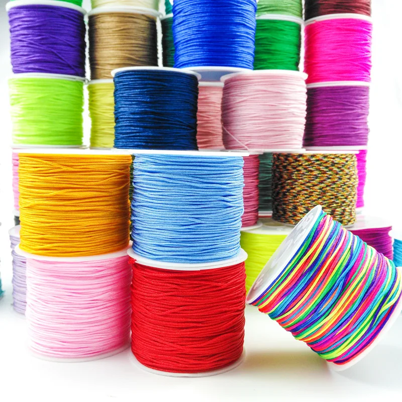 50M/Roll 0.8mm Nylon Cord Thread Chinese Knot Macrame Cord Bracelet Braided String DIY Tassels Beading Shamballa String Thread