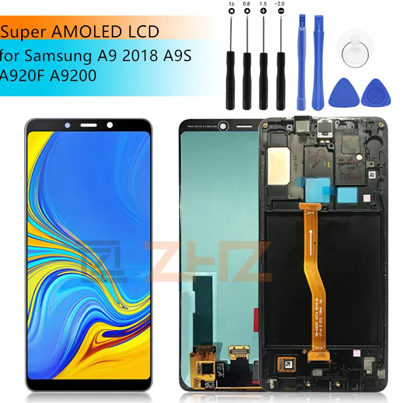 For SAMSUNG GALAXY A920 LCD 2018 Touch Screen Digitizer Assembly for Samsung a9 A9200 A9s A9 Star Pro a920f  Replacement +frame