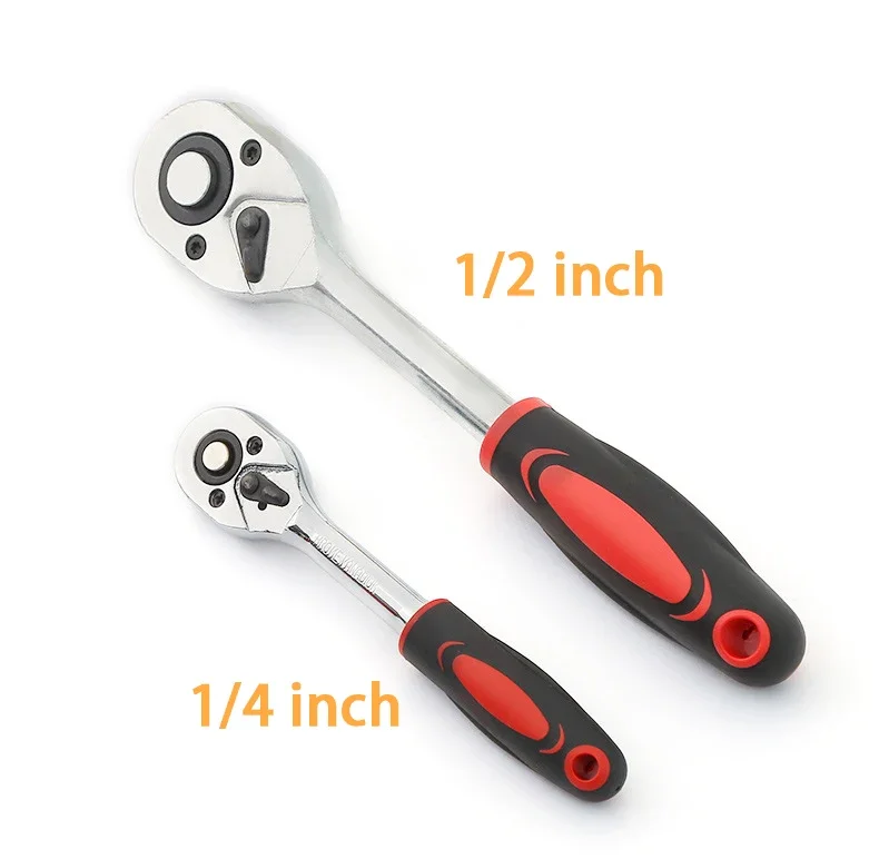 Description Picture 4 of item12pcs Socket Ratchet Handle Wrench Set 1/4 1/2 Spanner Kit With Extension Rod and 10 Common Sockets Car Repair Hand Tools