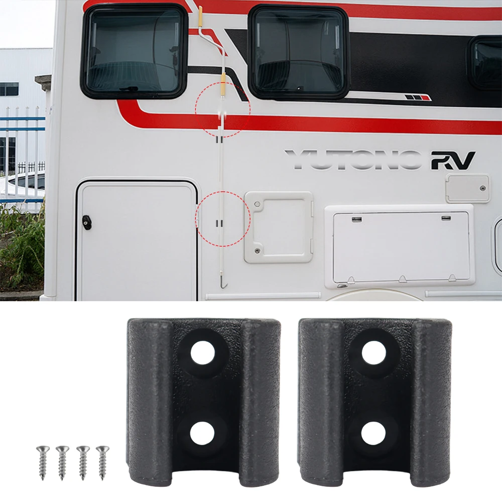 

2Pcs ABS Sunshade Pole Holder Clip Storage Mount RV Awning Crank Handle Bracket Hook For Camper Caravan Motorhome Van Trailer
