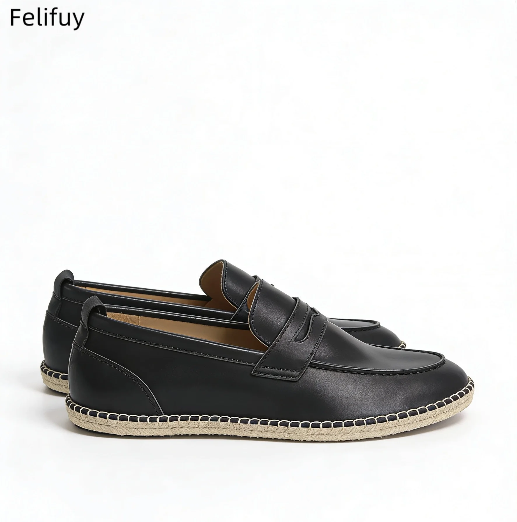 2027 Spring Autumn Men's Genuine Leather Fishing Boat Shoes Slip-On Driving Loafers Casual round Toe Tassel Lightweight Flats