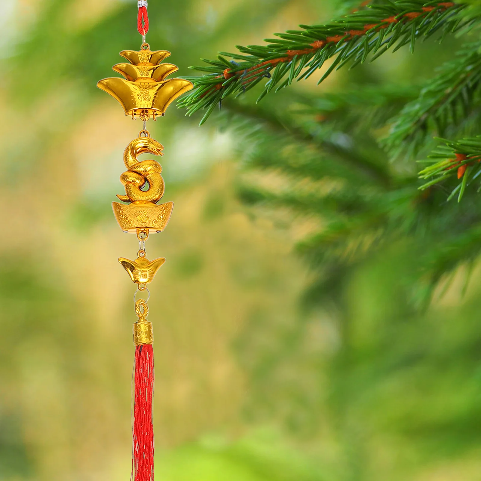 

4Pcs Chinese New Year Pendant Snake Symbol Tassels Hanging Charm Bonsai Door Car Decoration 2025 Spring Festival