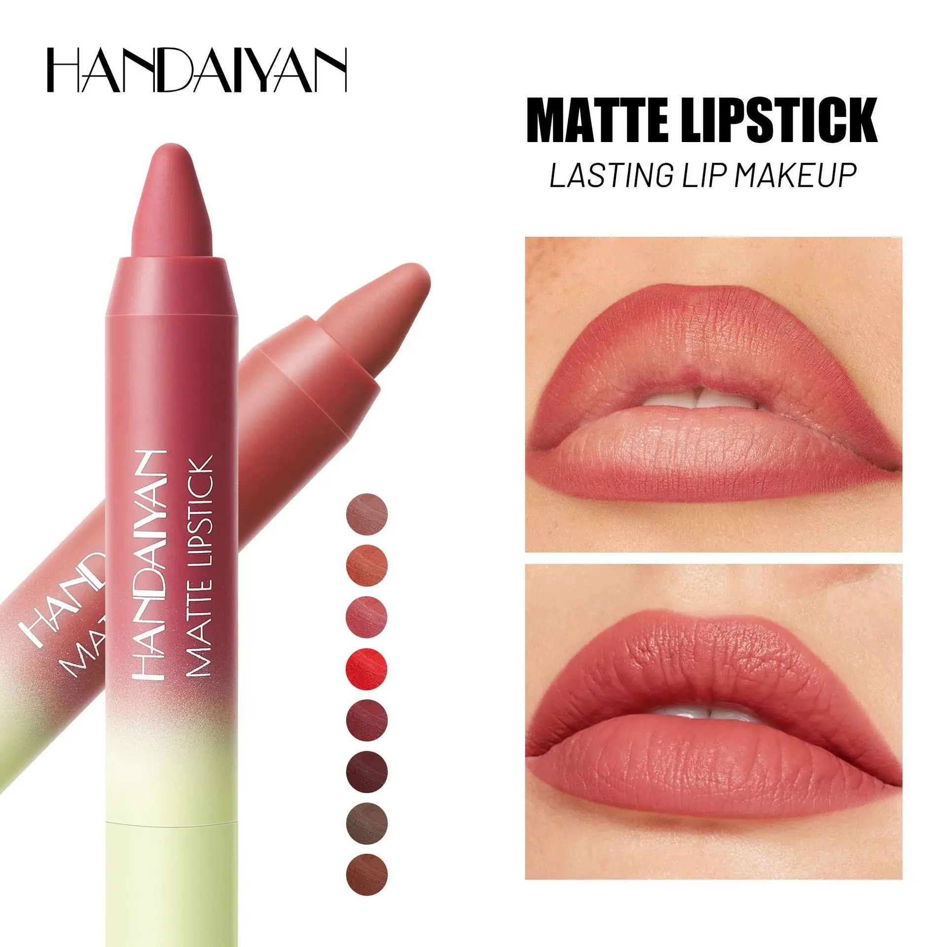 Velvet Lip Crayon 8 Colors Matte Waterproof Transfer Proof Longwear Lipstick Liner Easy Glide for Precise Definition Cosmetic