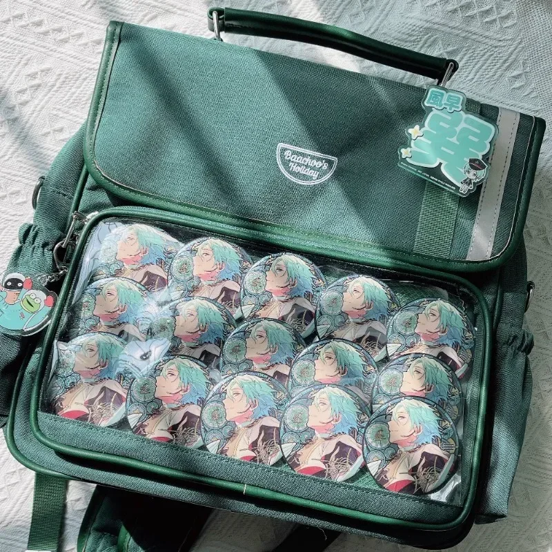 2026 New Ita Bag Transparent Backpacks for Women All Match Quality School Bag Men Preppy Style Canvas Rucksack Display Bolsas