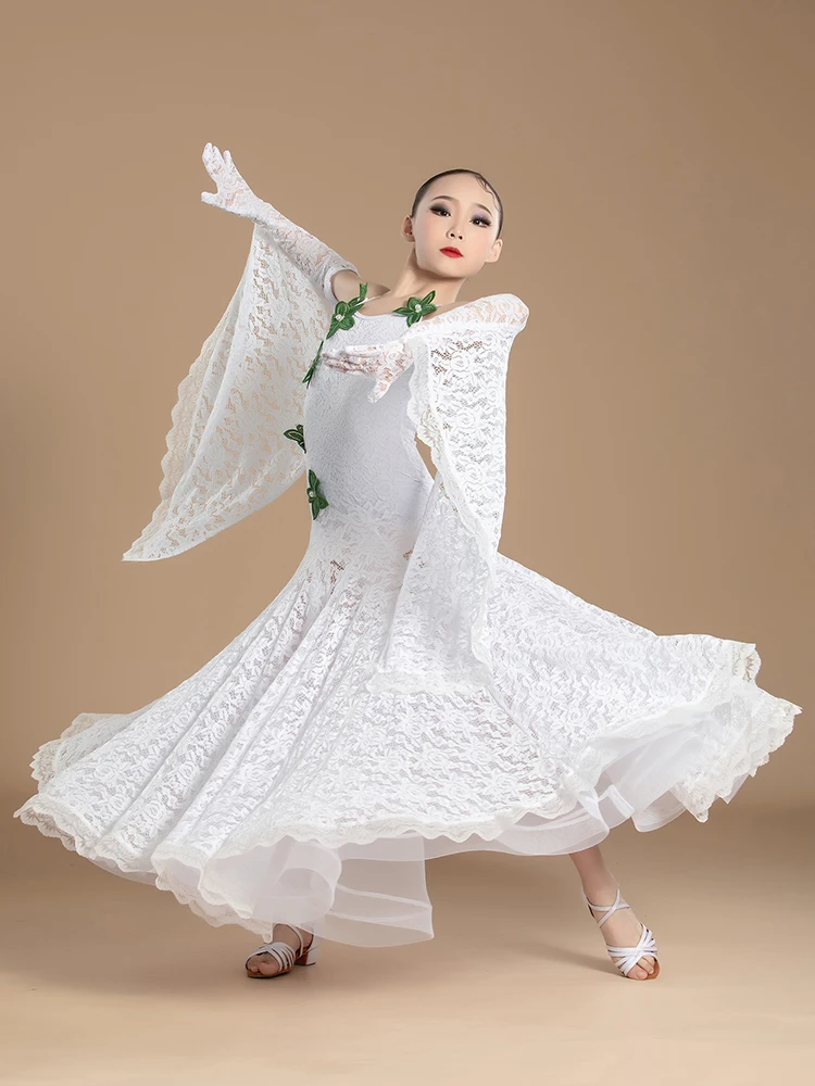 2025 Modern Dance Skirt Set Children's Waltz Ballroom Dance Performance Training Suit Ballroom Dance Competition Costumes