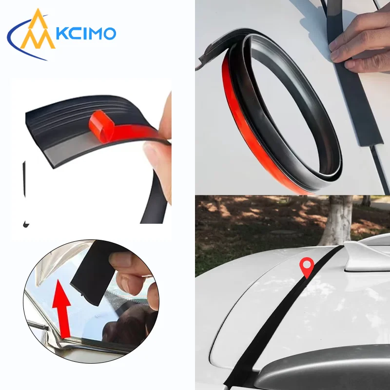 1.6M Car Trunk Lid Gap Filler Seal Strip Self-Adhesive Rubber Waterproof Weatherstrip, Anti-Dust Anti-Leaf Sealing Sticker