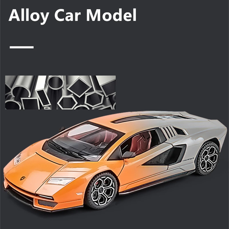 1:24 Countach LPI800-4 Alloy Sports Car Model Diecasts & Toy Vehicles Metal Race Car Model Simulation Sound Light Kids Toy Gifts