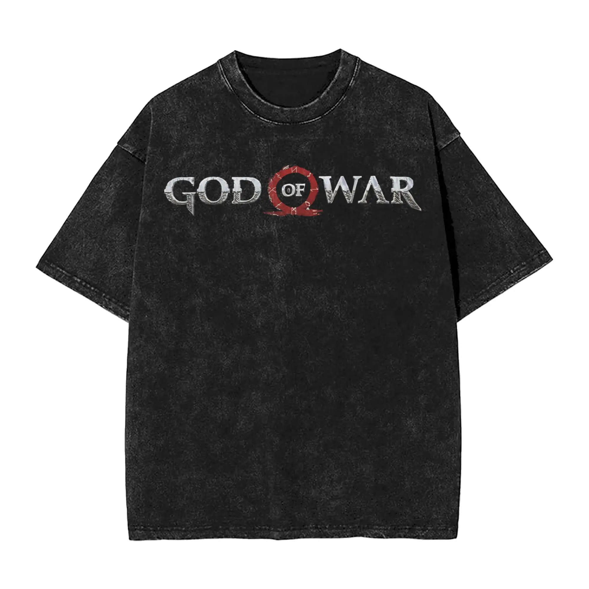 God of War  T Shirt Hip Hop Washed Cotton Oversize T-Shirts  Vintage Men Women Streetwear Graphic Printed Tee Shirt