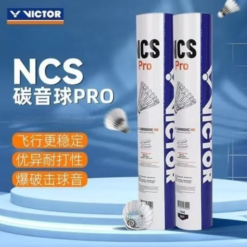 

New Victor NCS PRO Carbon Sound Badminton Artificial Fur Durable Training Grade Excellent Durability A Grade Standard 12 Pack