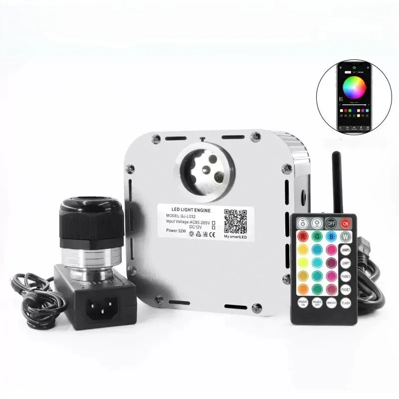 32W RGBW Twinkle LED Fiber Engine Driver APP smart phone Sound Remote CNTR Star Ceiling Music car roof DIY SKY Starlight Twinkle