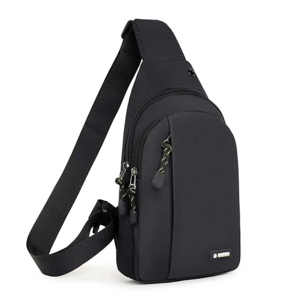 

Waterproof Men Crossbody Bag Large Capacity with Headphone Jack Running Phone Bag Phone Pouch Oxford Cloth Men Chest Bag Fitting