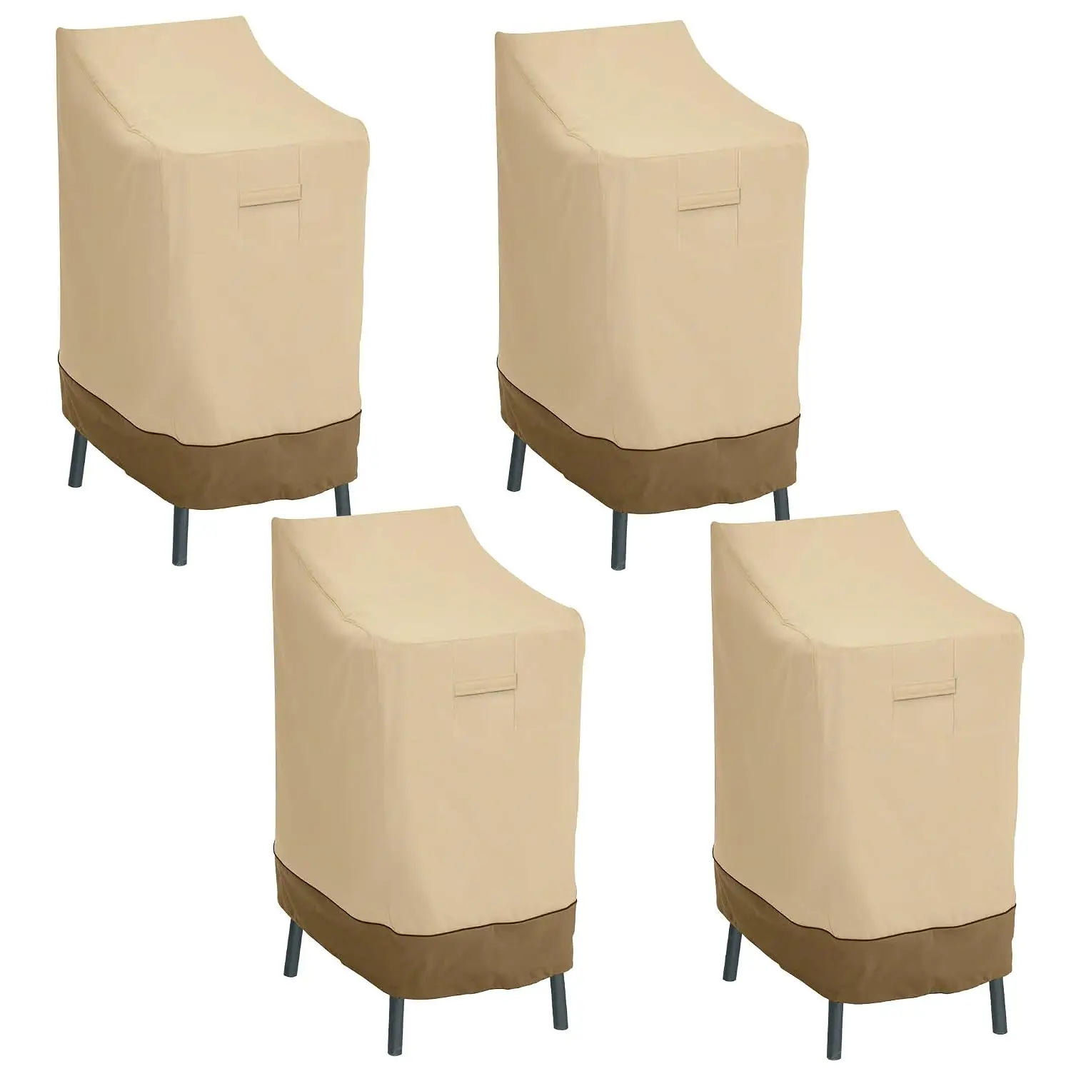 Water-Resistant Patio Bar Chair & Stool Cover 26 Inch Outdoor Furniture Protector 4-Pack, Customized