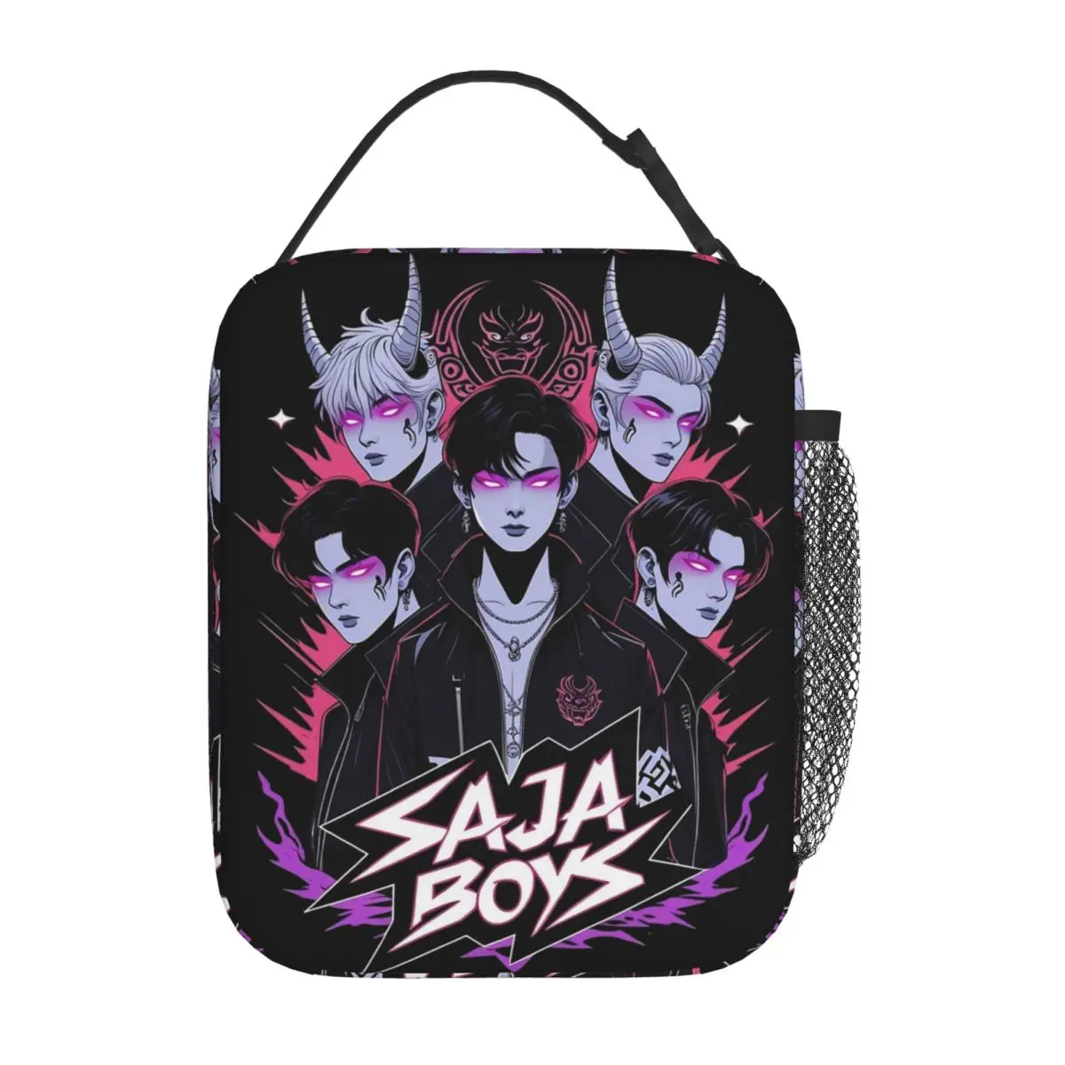 

Saja Boys Kpop Demon Hunters Изолированные сумки для обеда Герметичный контейнер для обеда Термосумка-тоут Ланч-бокс для офиса Путешествия для девочек и мальчиков