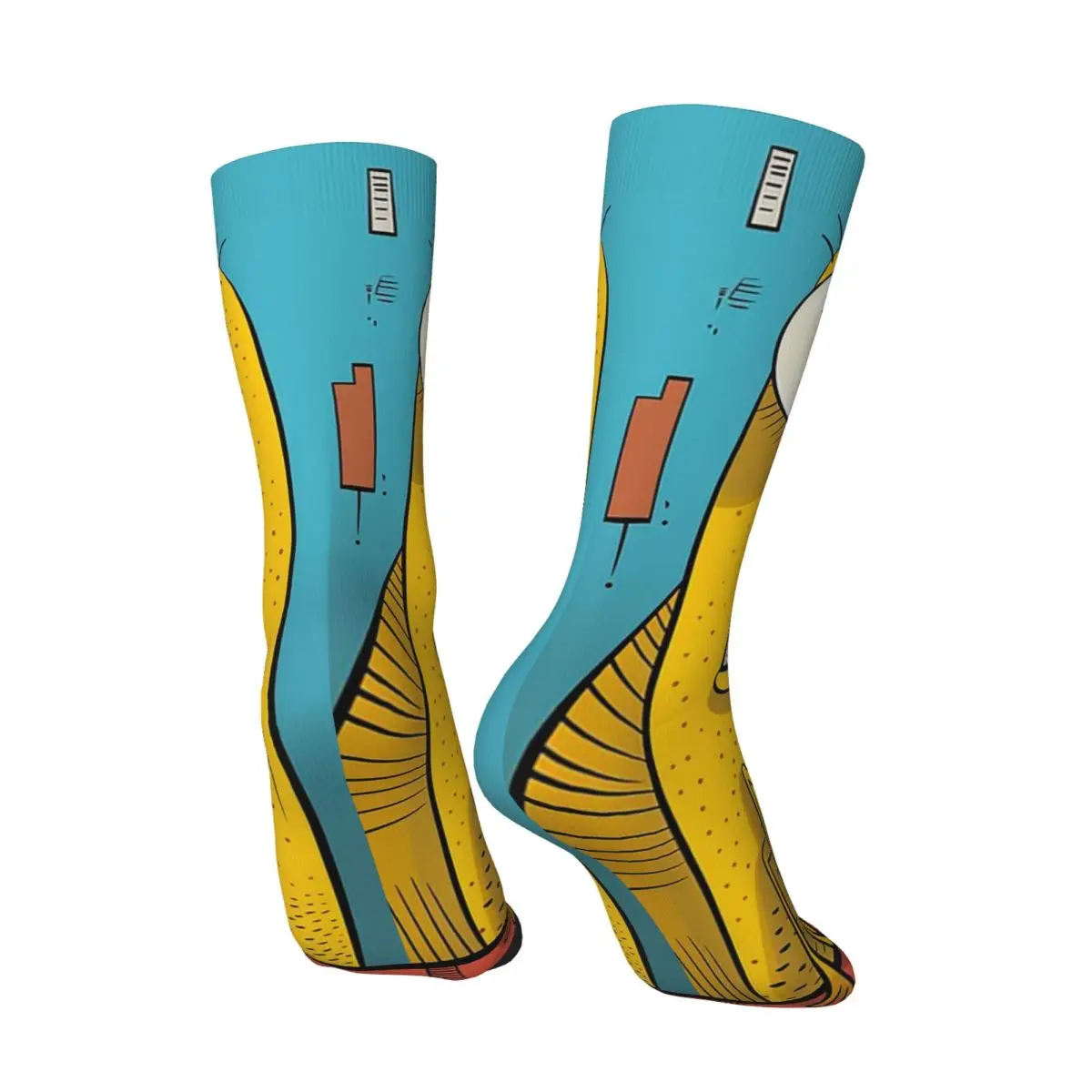 All Seasons Abstract Surprised Fish Socks Harajuku Crew Socks Sweat Absorbing Stockings for Men Women Valentine's Day Gifts