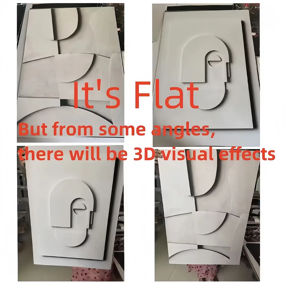 مجردة الأبيض والرمادي ثلاثية الأبعاد رؤية محكم الجدار ملصق فني طباعة الحديثة الحد الأدنى قماش اللوحة غرفة المعيشة ديكور منزلي للرفاهية