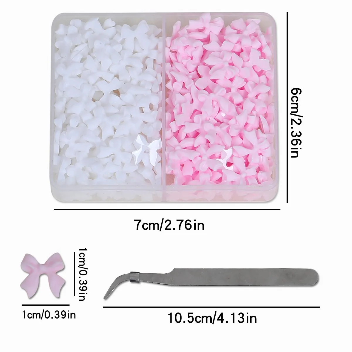 Pierres Précieuses pour Ongles 3D, 2 Grilles, Multi-Spécifications, Taille Blanche et Rose, Fond pio AB, Perle, Verre pio 2mm-6mm