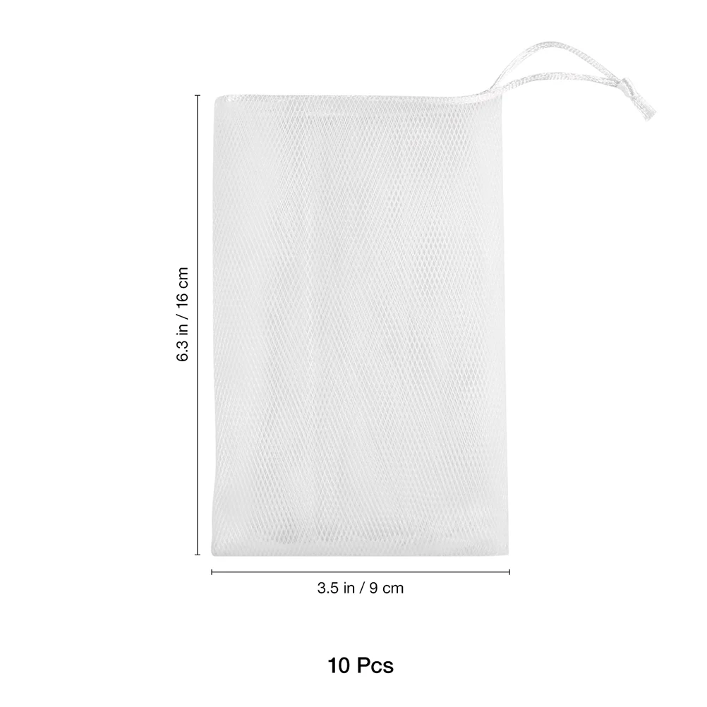 

20pcs Foaming Net Soap Pouch Drawstring Bath Mesh For Handmade Soap Lathering Storage Efficient Cleaning Tool White