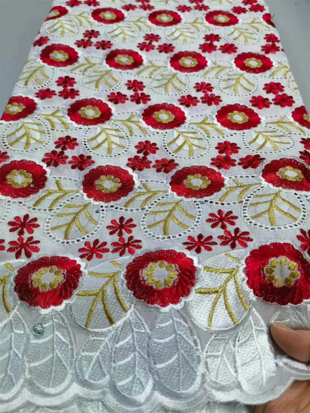 Swiss Voile Lace In Switzerland with Stones High Quality With Stones Skin Soft Cotton African Nigerian Dry Lace Fabrics  CT1499