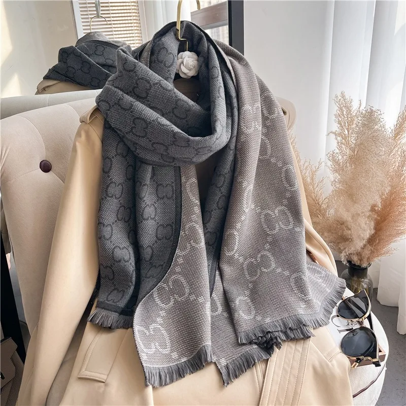 Winter Warm Wraps Women Scarf Luxury Design Pashmina Thick Shawl Blanket Travel Poncho Stoles Tippet