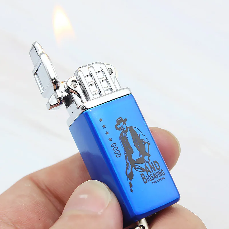 

Mini Metal Portable Keychain inflatable Lighter Windproof Open Flame Cigarette Lighter Women's Lighter Smoking Gifts