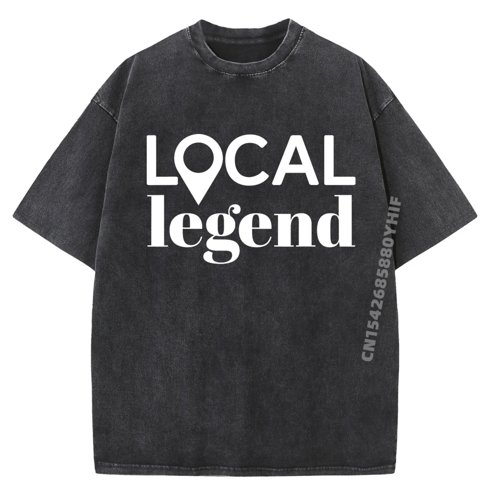 

Местная легенда, минимальная типография, вечеринка, последняя забавная футболка, мужские топы и футболки, идея подарка, осенняя мягкая стираная рубашка