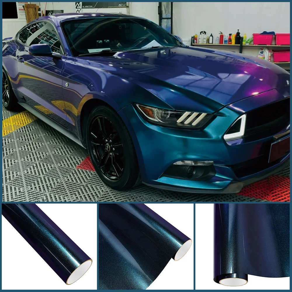

PET Diamond Purple&Blue Car Vinyl Film PVC Waterproof Scratch Resistant Sticker Motorcycle Auto Body Exterior Decoration Film