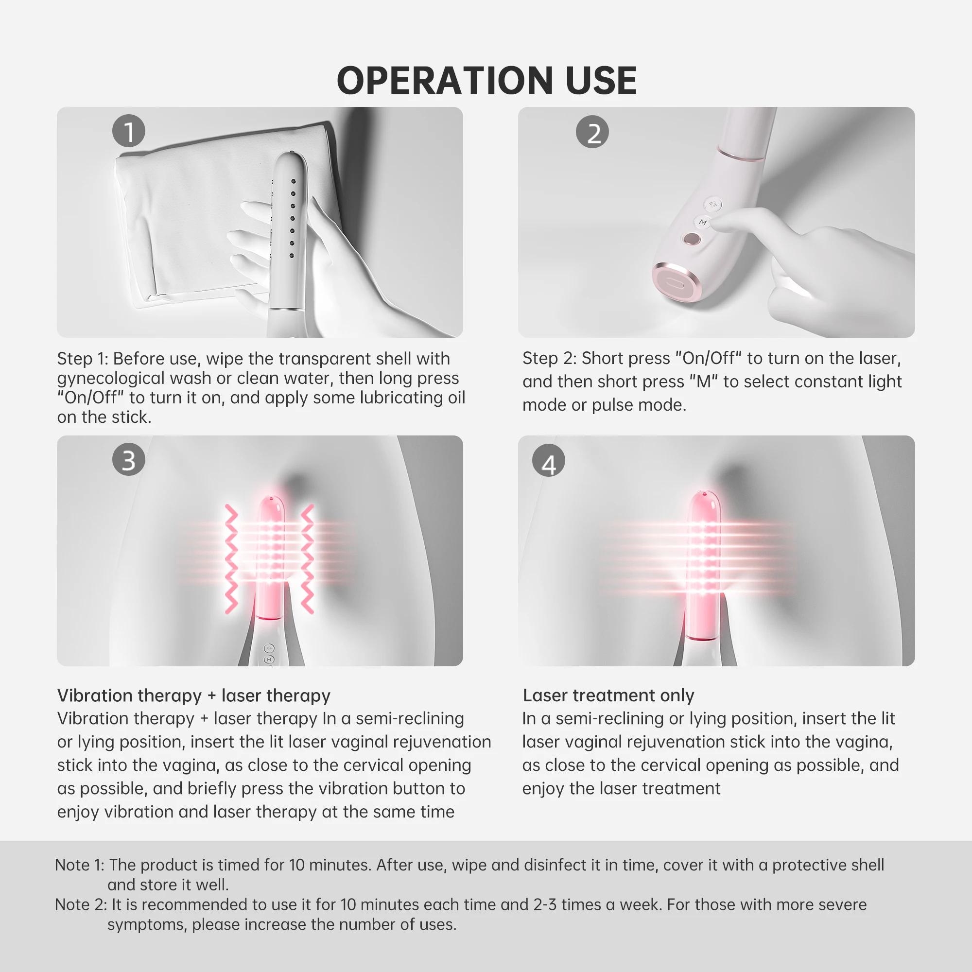 Gynecology 650nm Low Level la ser Vagina Therapy Device Vaginal Rejuvenation Wand