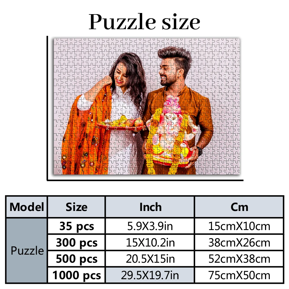 35/300/500/1000pcs Personalized Custom Photo Puzzle wedding photos DIY Toy Decoration Collectiable Gift Present Christmas