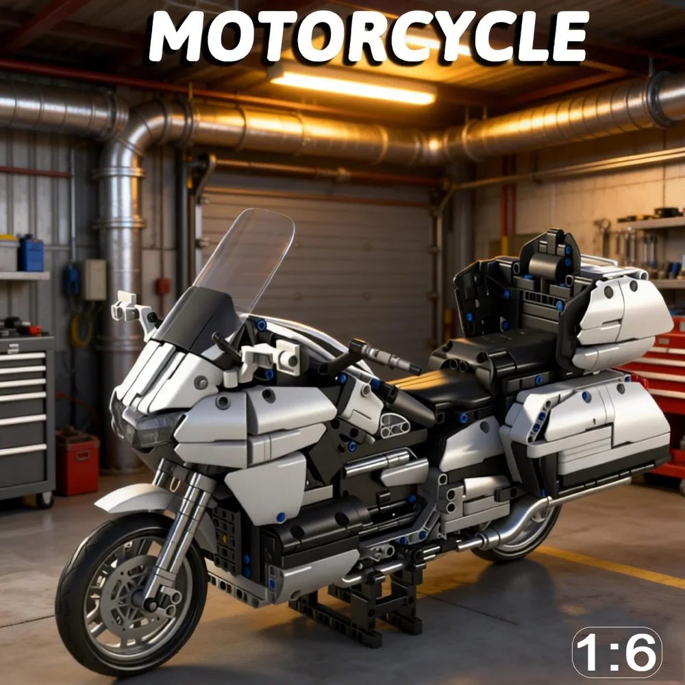 

Креативные MOC, высокотехнологичные золотые крылья, скоростной мотоцикл, игрушечные строительные блоки, строительная модель для мотокросса, кирпичи, игрушки, 1562 шт., подарки