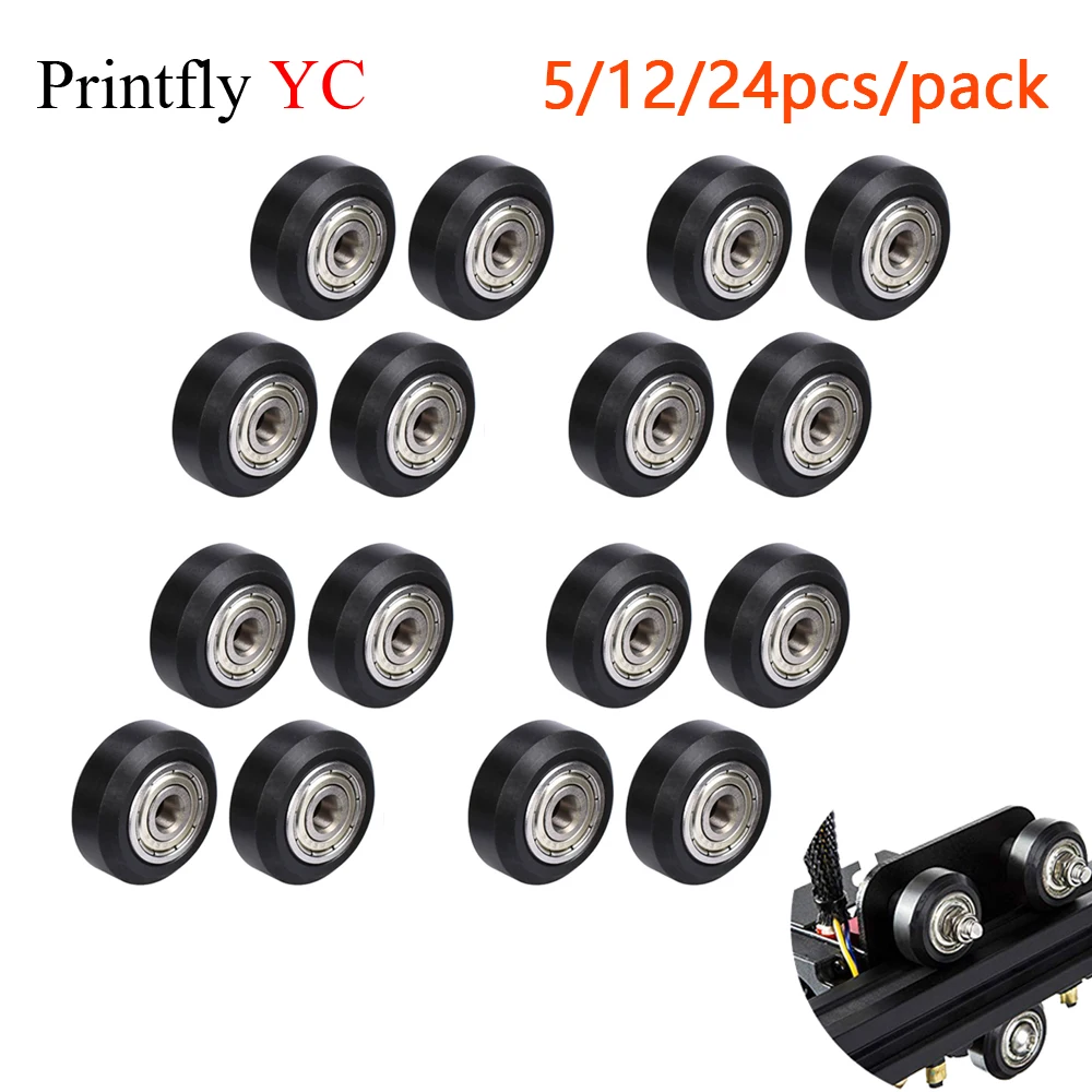 

3D CNC Openbuilds Wheel 3d printer parts5/12/24 pcs Plastic with Bearing Idler Pulley Gear Perlin Wheel ender 3 Printer kits