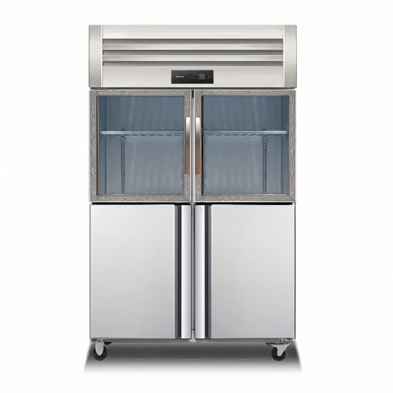 2025 Commercial 4-Door Single Temperature Stainless Steel Heavy  Refrigerator for Restaurant Food Retail Shop Kitchen
