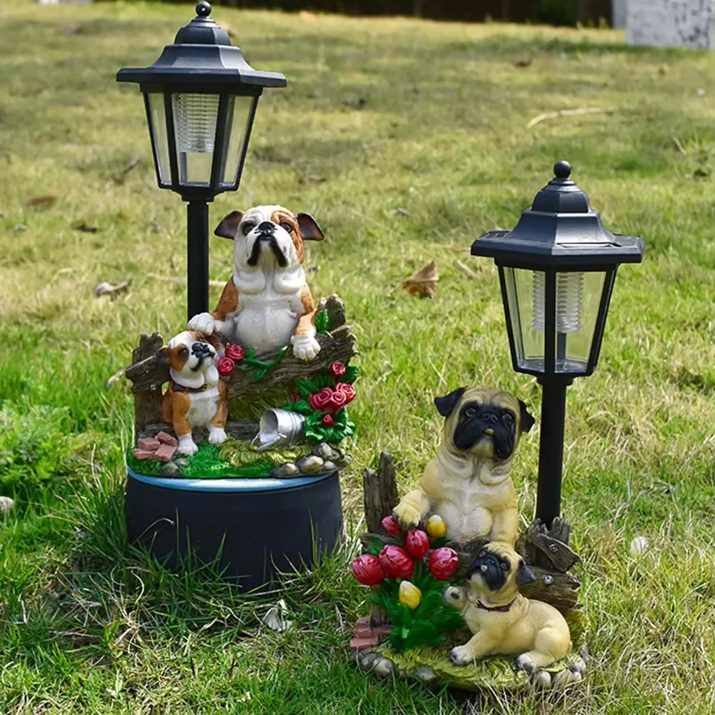Garden Lamp Resin CuteSolar Hexagonal  Figurine Light Animal/ Child/ Gnome Decorative Lamp Lawn Courtyard Garden Decoration