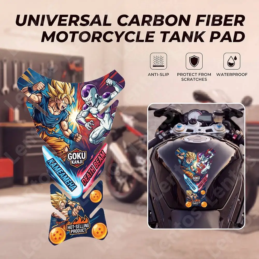 DRAGON BALL Moto Fishbone Tank Protector Sticker Rubber Anti Slip Decals