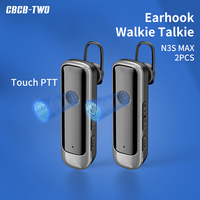 CBCBTWO 2PCS N3S MAX Earhook Walkie Talkie PMR FRS Touch To Talk Mini Two Way Radio Type-C Charger for Restaurant Barber Shop