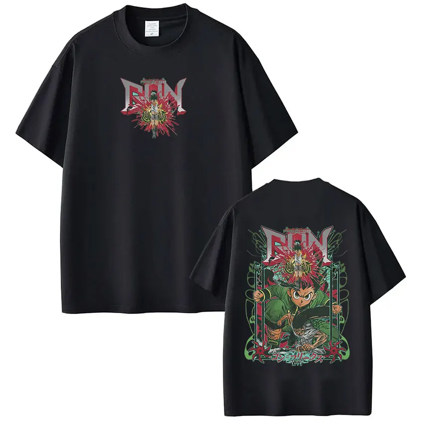 Anime Hunter X Hunter T-shirt Gon Freecss Manga graphique à manches courtes T-shirt hommes femmes coton décontracté T-shirts amples Streetwear
