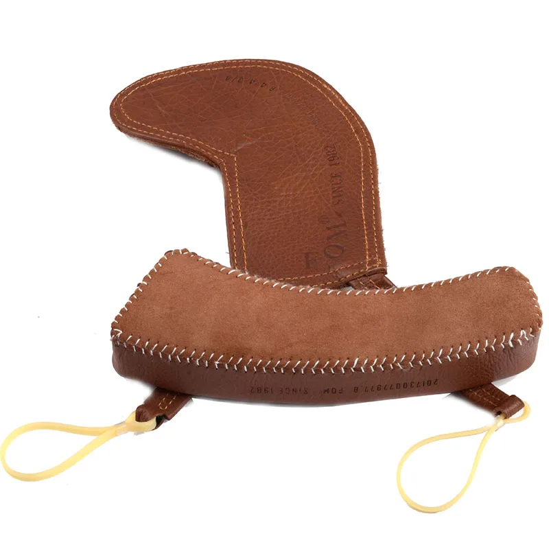 FOM Sheepskin Violin Shoulder Rest for 1/4 1/2 & 3/4 Beautiful Leather Chinrest Padded Chin Shoulder Fiddle Partners