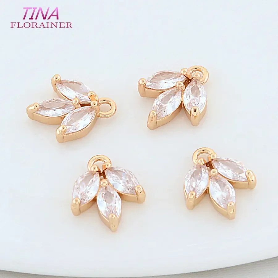 9.5*12MM 14K Gold Plated Brass Leaf Leaves Charms Pendants Necklace Earrings Jewelry Making Supplies Accessories