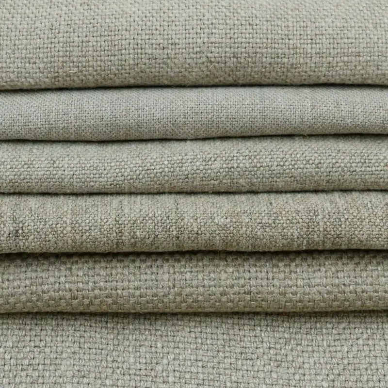 Breathable Organic Richly Textured Upholstery 100% Linen Fabric for Curtain Sofa Pillow Cover Furniture Bag