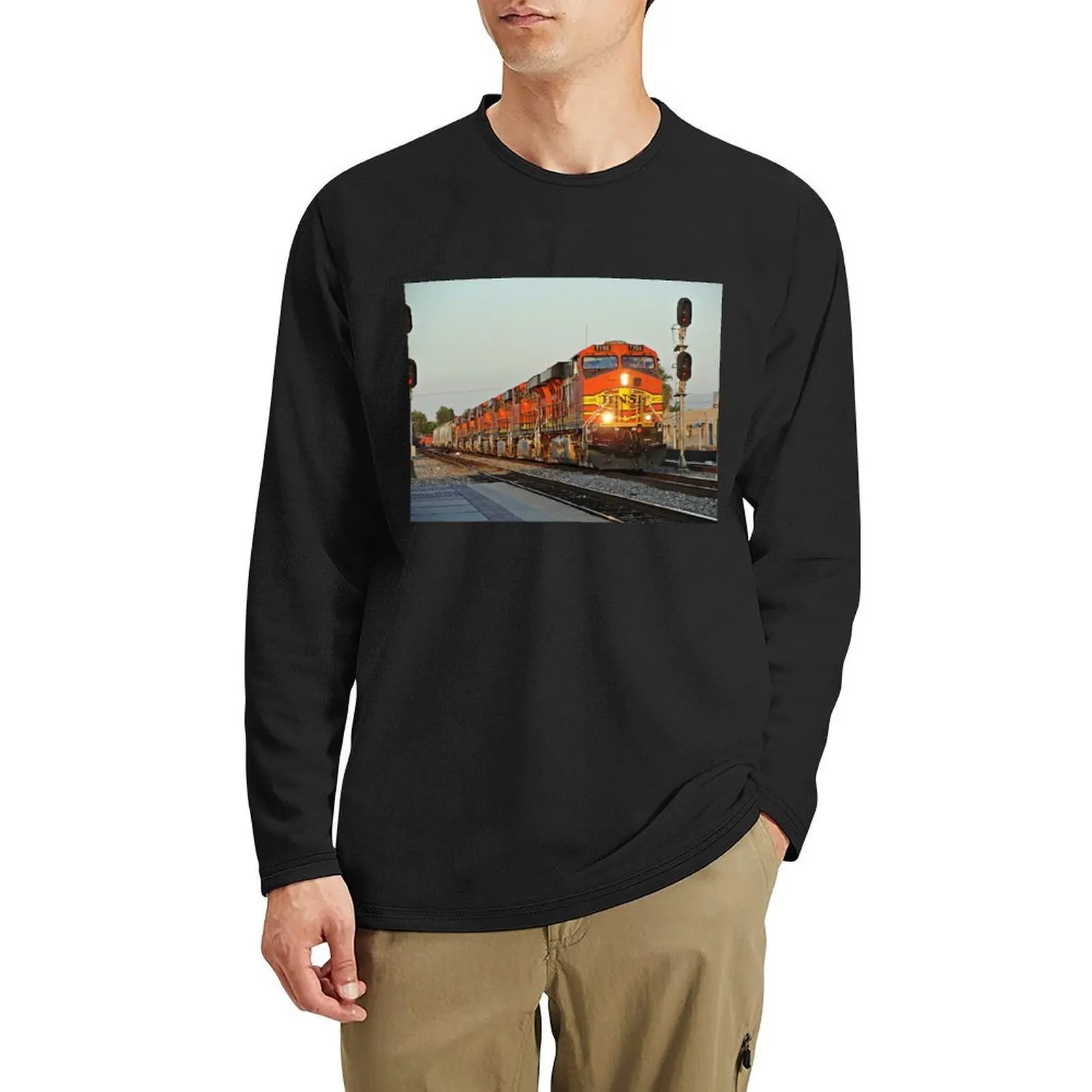 

BNSF # 7702 at Fullerton Long T-Shirt man clothes heavyweight t shirts tees quick-drying t-shirt black t shirts for men