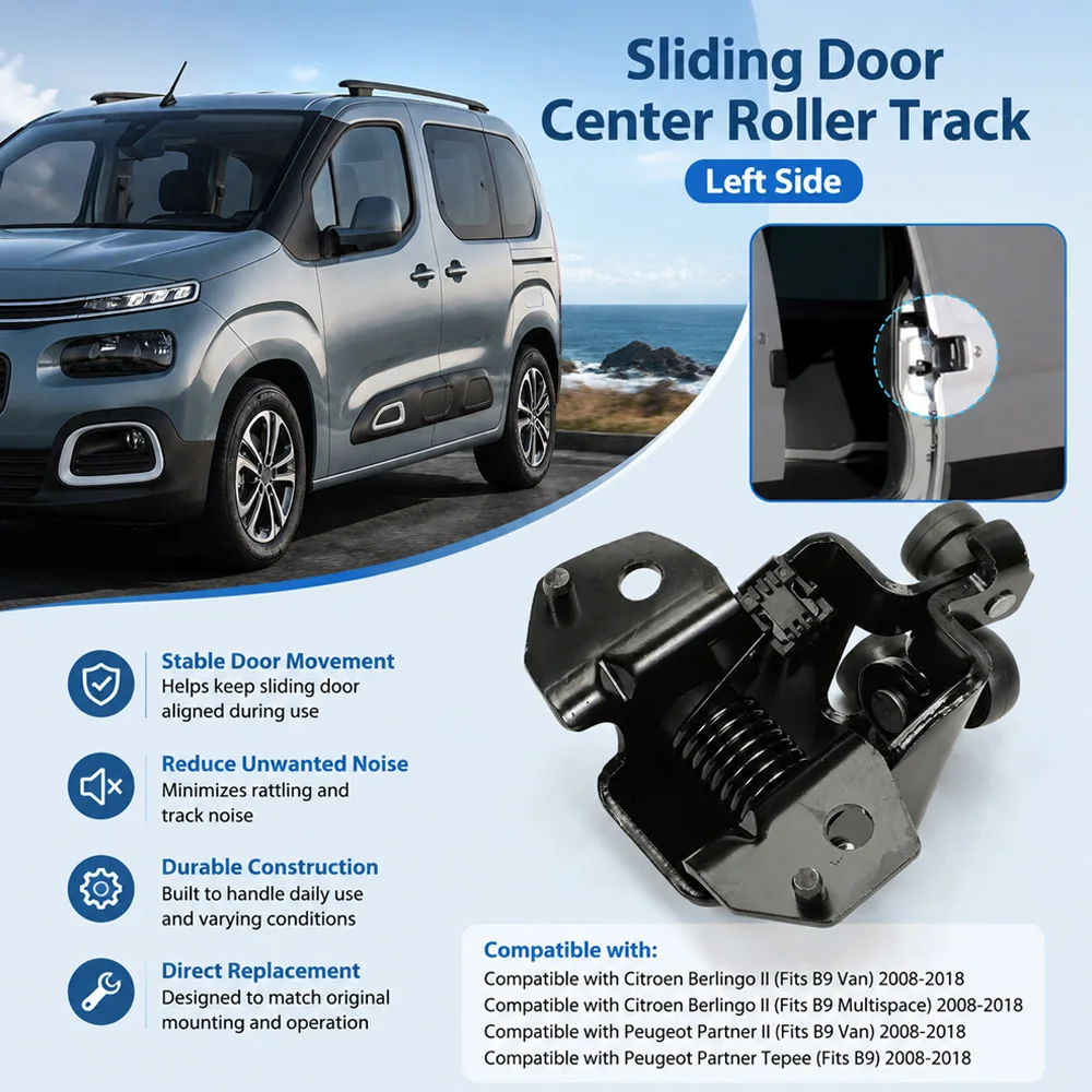 For Citroen Berlingo II Partner II  B9 2008-2018 Car Left /Right Side Sliding Door Guide Hinge Roller 9033Z1,9033Z2,9680486580