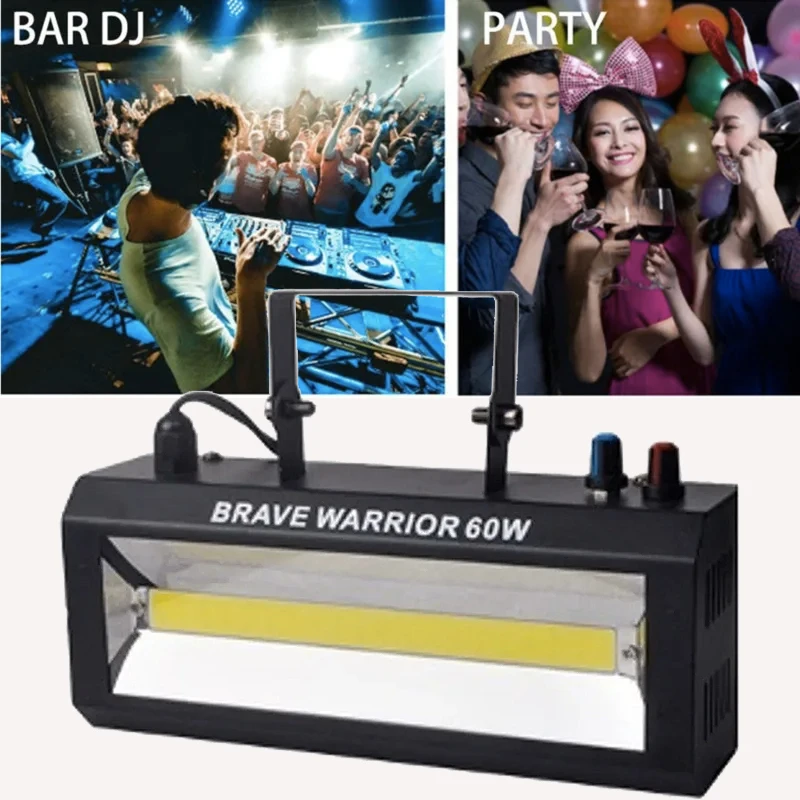 60W White Strobe Light Disco Dj Sound Party Lights Flash Stroboscope Speed Adjustable Stage Lighting For Club Holiday Home Party