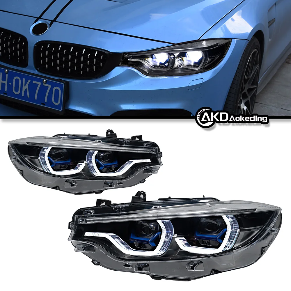 Car Front Headlights For BMW 4 Series F32 F36 M4 2013-2015 Laser Style Replacement LED DRL Daytime Lights Auto Accessories 2PCS