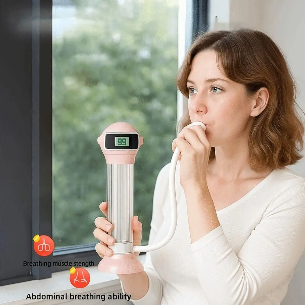 قابل للتعديل المقاومة عد التنفس الدمبل التنفس العميق تصميم مريح التنفس الدمبل المدرب العملي #4