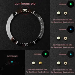 Lume pip at 12 For Ceramic bezel insert Green Blue Luminous Spot watch parts luminous pearls and replacement parts