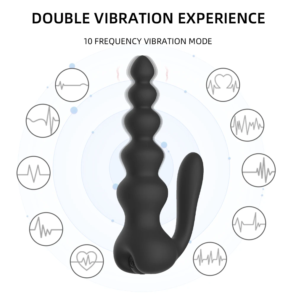 Novos homens massagem de próstata com anel peniano de silicone duplo anal plug vibradores em forma de vibrador adulto brinquedo sexual anal para casal gay anal